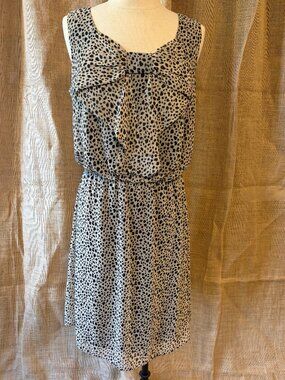 AB Studio Animal Print Bow Front Mini Dress Size M